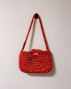 Handgemaakte oranje tas van gerecycled garen – Amara Midi Shoulder Bag – Femme Flair